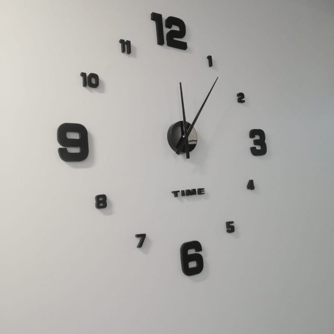 ساعة حائط جداريه 3D ثلاثية الأبعاد – تصميم جذاب وحجم كبير مع خيارات ألوان متعددة