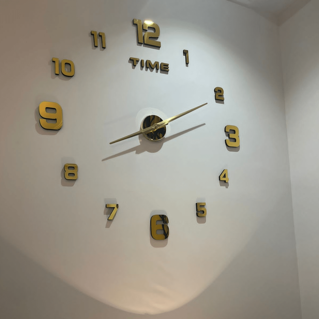 ساعة حائط جداريه 3D ثلاثية الأبعاد – تصميم جذاب وحجم كبير مع خيارات ألوان متعددة