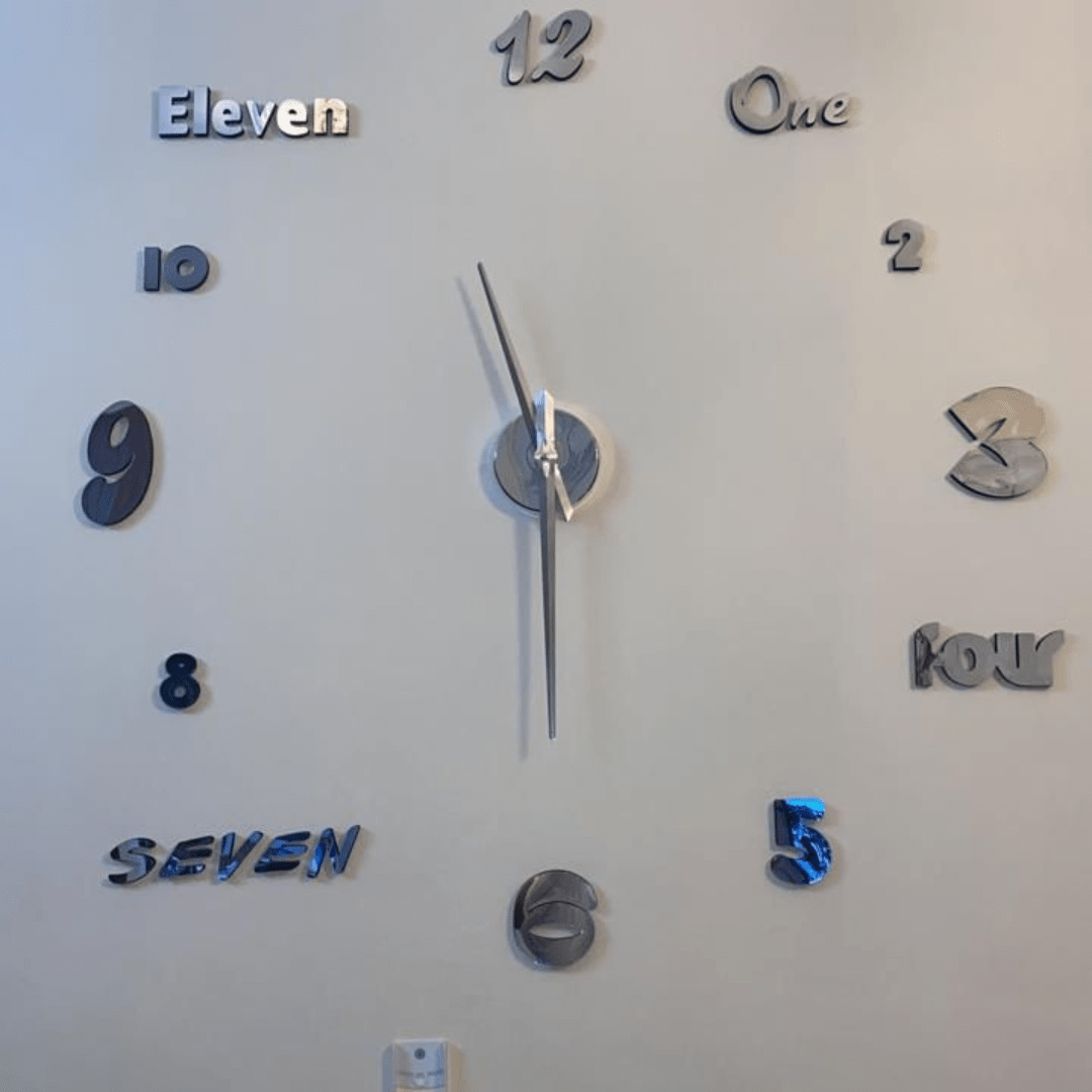 ساعة حائط جداريه 3D ثلاثية الأبعاد – تصميم جذاب وحجم كبير مع خيارات ألوان متعددة