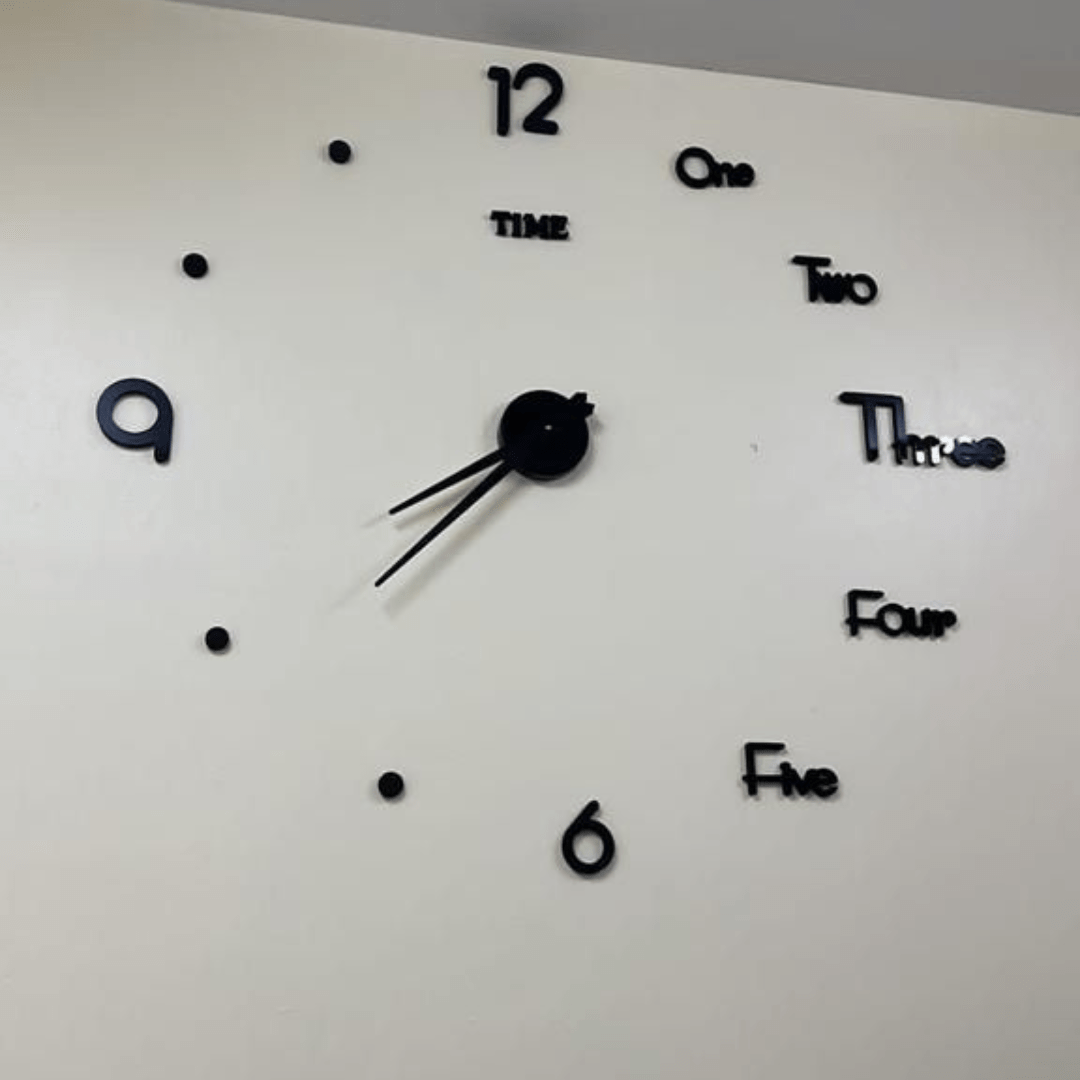 ساعة حائط جداريه 3D ثلاثية الأبعاد – تصميم جذاب وحجم كبير مع خيارات ألوان متعددة