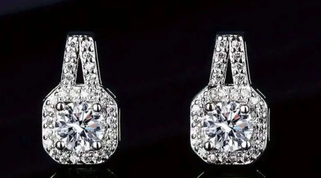 طقم فضة استرلينى 925 محلى بفص حجر المواسانيت