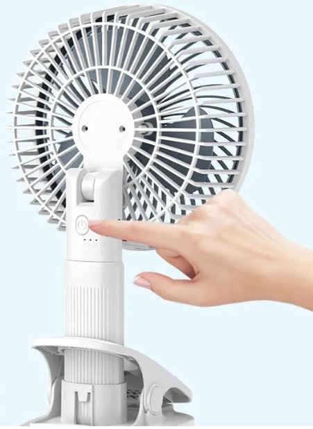 مروحة المكتب بطارية ثلاث سرعات، مزودة بمشبك لتثبيتها على الأسطح، خفيفة الوزن