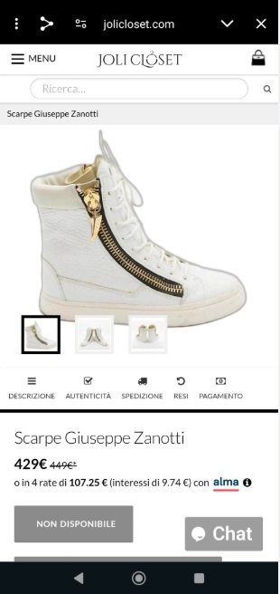 حذاء ماركة زانوتي (zanotti) جديد