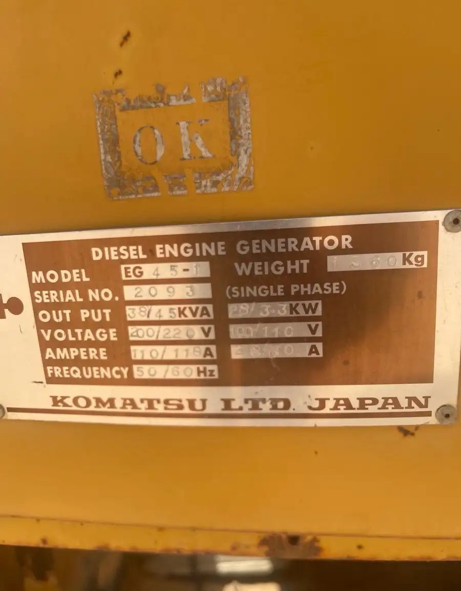 2 ماكينة كهرباء 38 كيلو كوماتسو