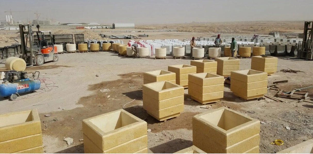 أحواض زهور زراعة خرسانية، حاويات نفايات، سلا مهملات بريكاست مسبق الصنع