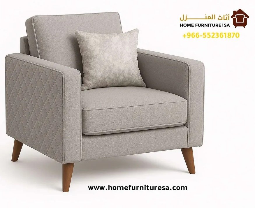 طقم كنب روما 3+3+1 – كنب رمادي فاخر لمنازل الرياض