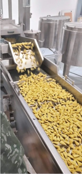 للبيع خط إنتاج شيبس باليت مع مكينه تعبئة وتغليف وزنية 14 كفه