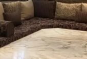 طقم جلسه ارضية مع استاره نضيفه جدا