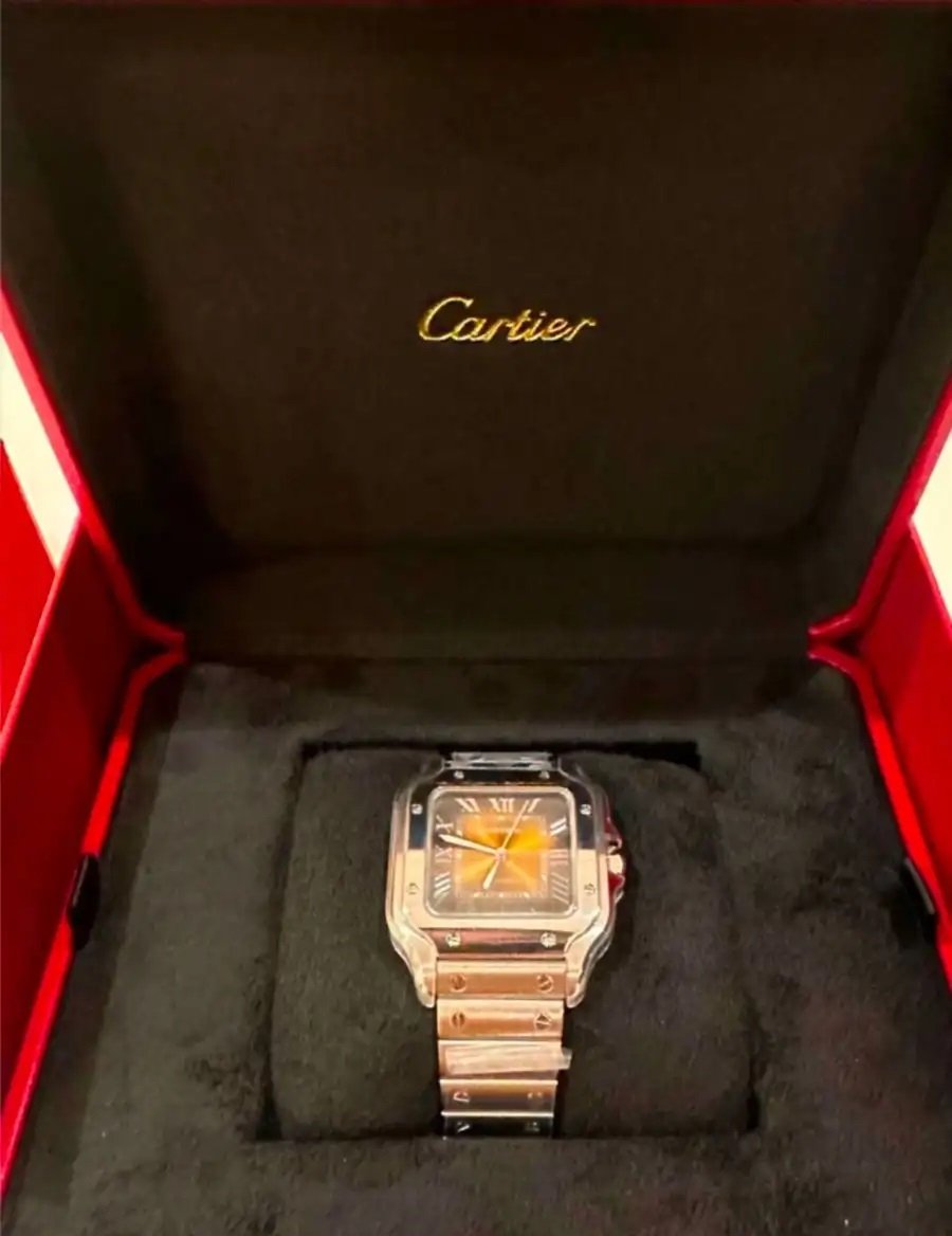 ساعة كارتير سانتوس ديمون الاصلي بالرياض مقاس 35