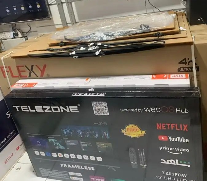 شاشة تلفزيون 65 بوصة ماركة شركة تليزون سمارت 4k سعر الجلمة