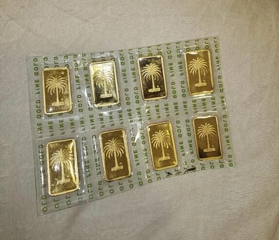 سبائك ذهب عدد 8سبائك كل سبيكة 10 جرام عيار 24