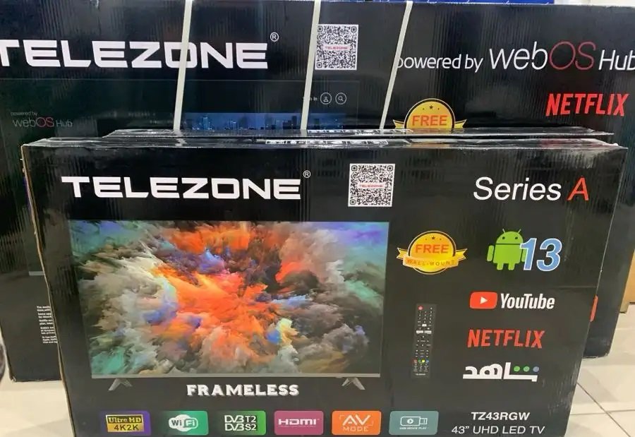 شاشة تلفزيون 65 بوصة ماركة شركة تليزون سمارت 4k سعر الجلمة