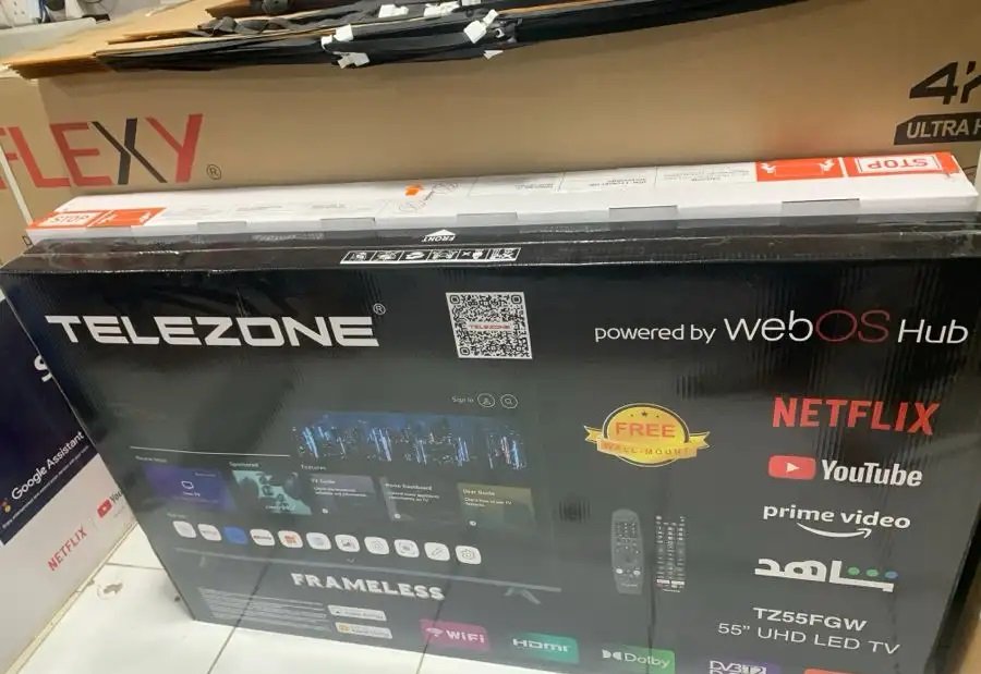 شاشة تلفزيون 65 بوصة ماركة شركة تليزون سمارت 4k سعر الجلمة