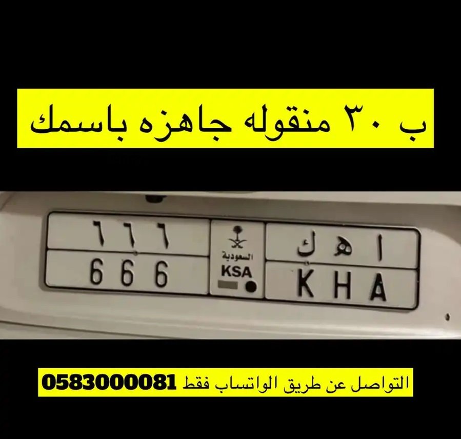 للبيع لوحة مميزه 666