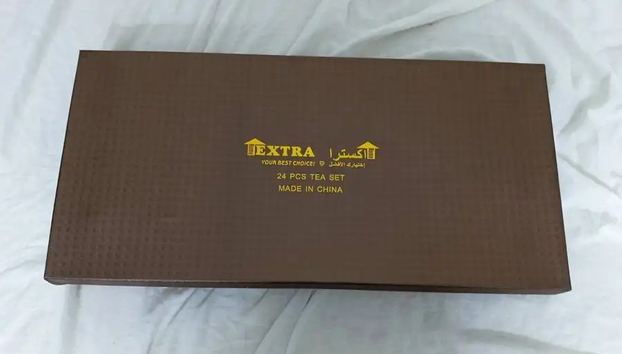 طقم فناجين قهوه وكاسات شاي مع صحون جديد