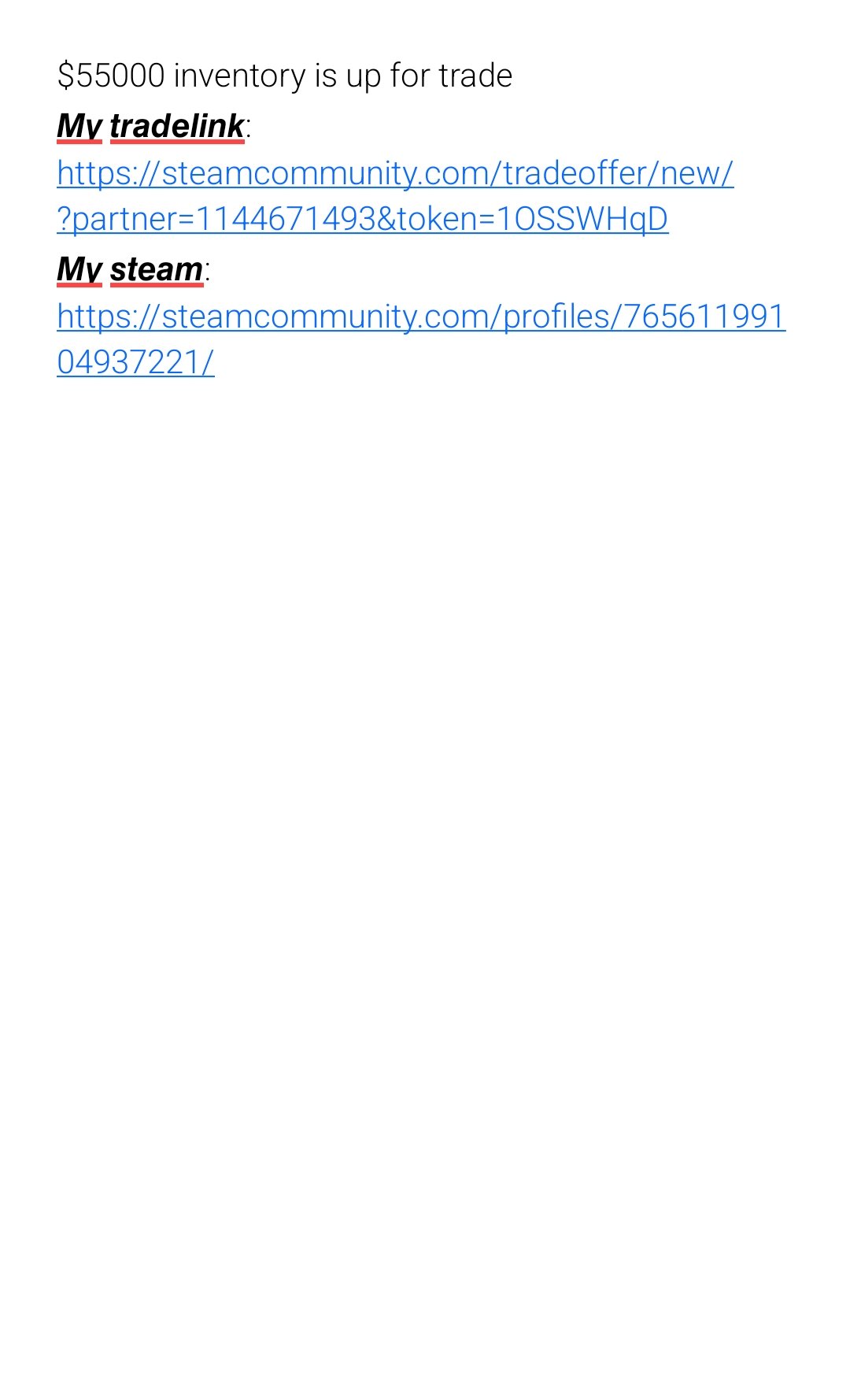 csgo 55000$ inventory is up for trade