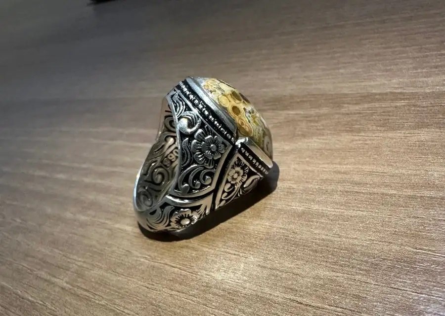 خاتم فضه عقيق داودي