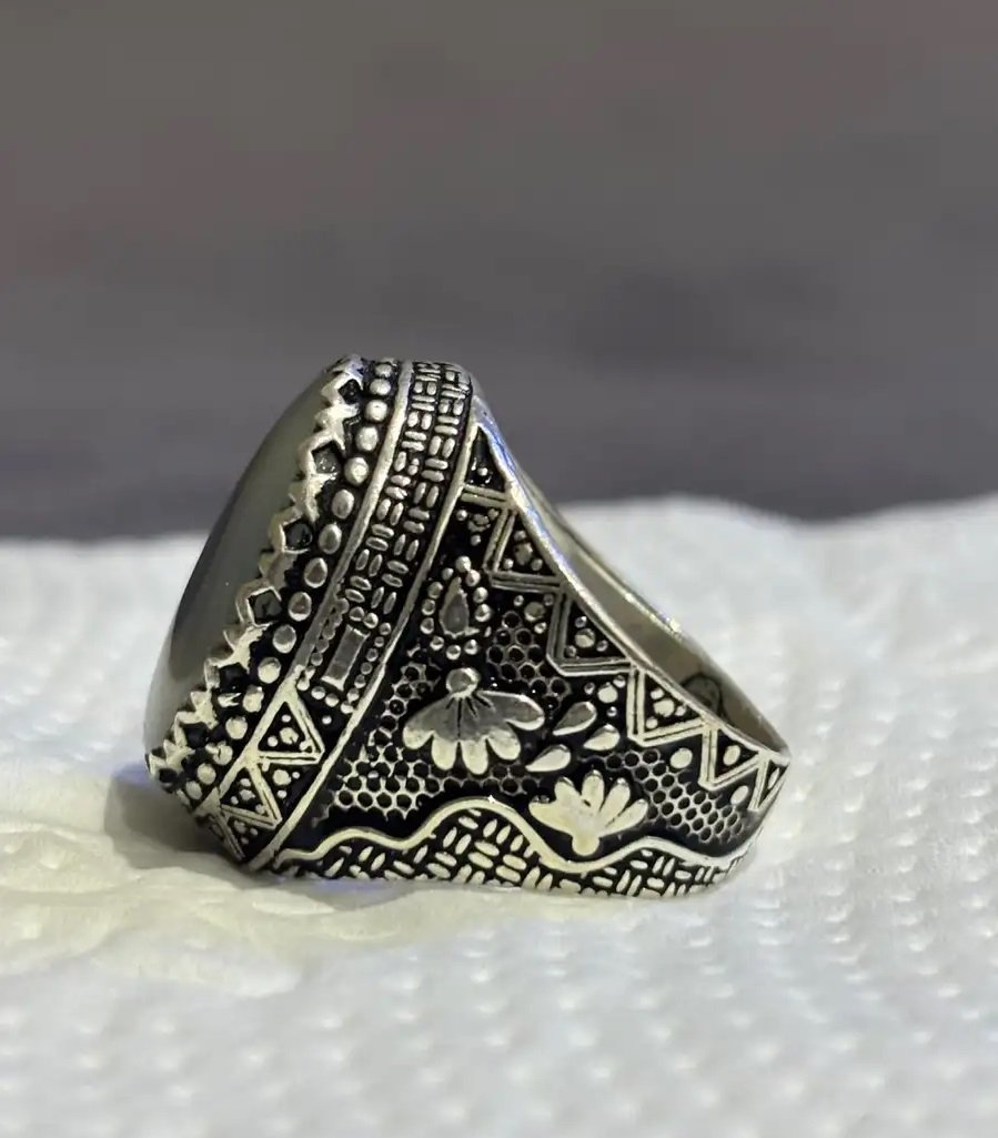 عقيق يماني فضه عيار 925 جديد