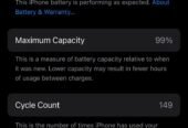 iPhone 15 Pro مساحة 128 جيجا بطارية 99
