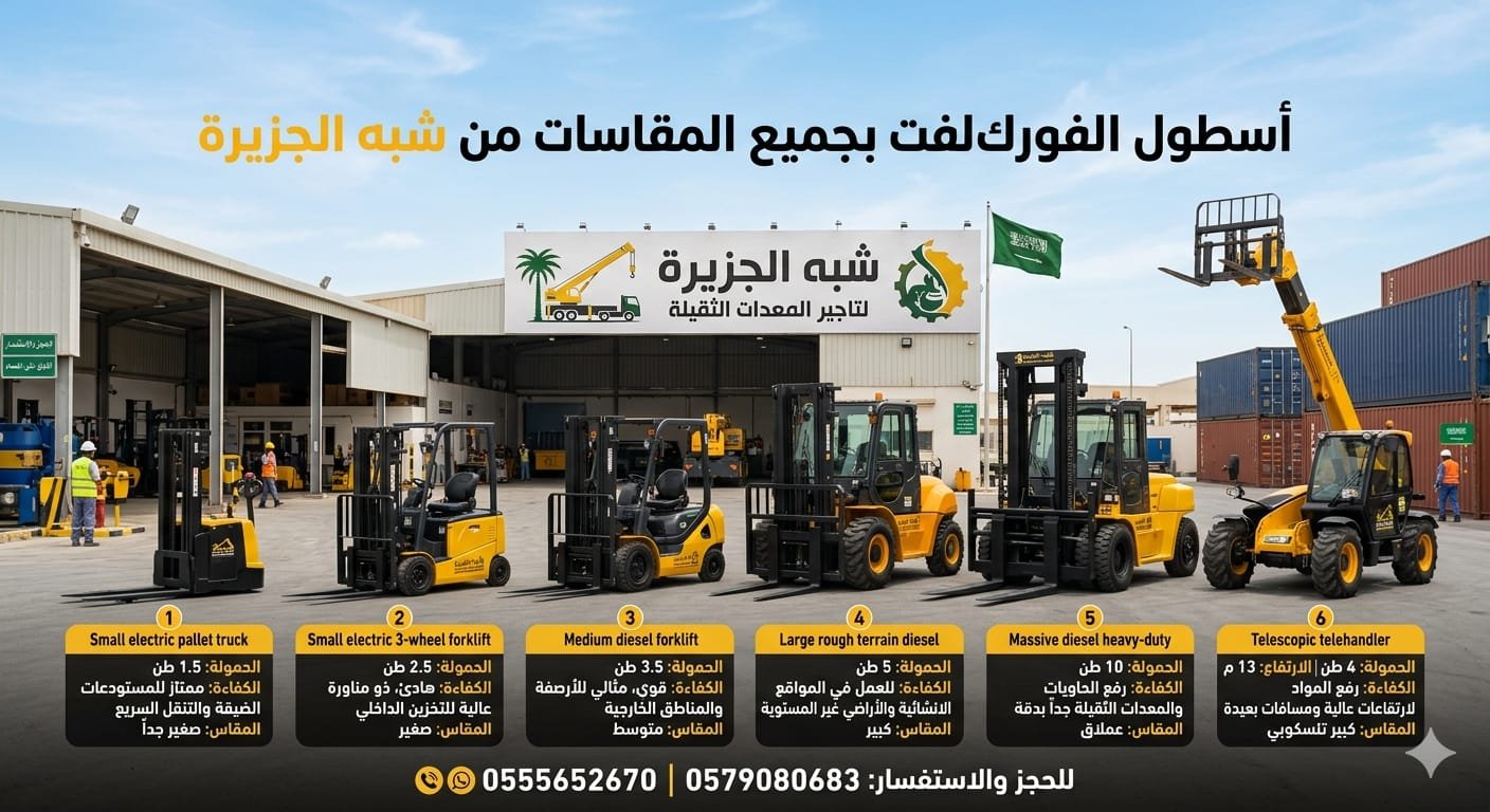<span style="color:#B3541E !important;">🔥 عرض اليوم</span> - تأجير فوركلفت جديد رافعات ديزل حديثة شوكية بالرياض