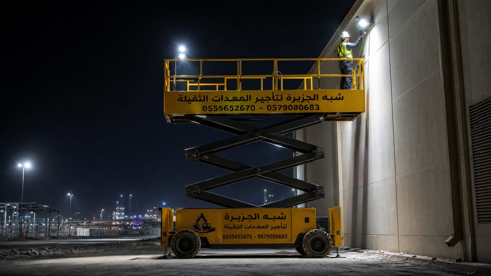 تأجير سيزرلفت جديد رافعات مقصية كهربائية بالدمام # الجبيل # 0555652670☎️