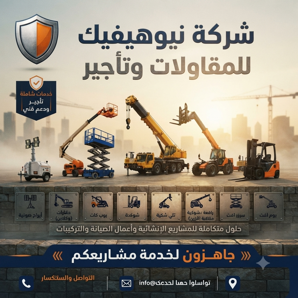 شركة نيوهيفيك للمقاولات وتأجير المعدات الثقيلة والخفيفة